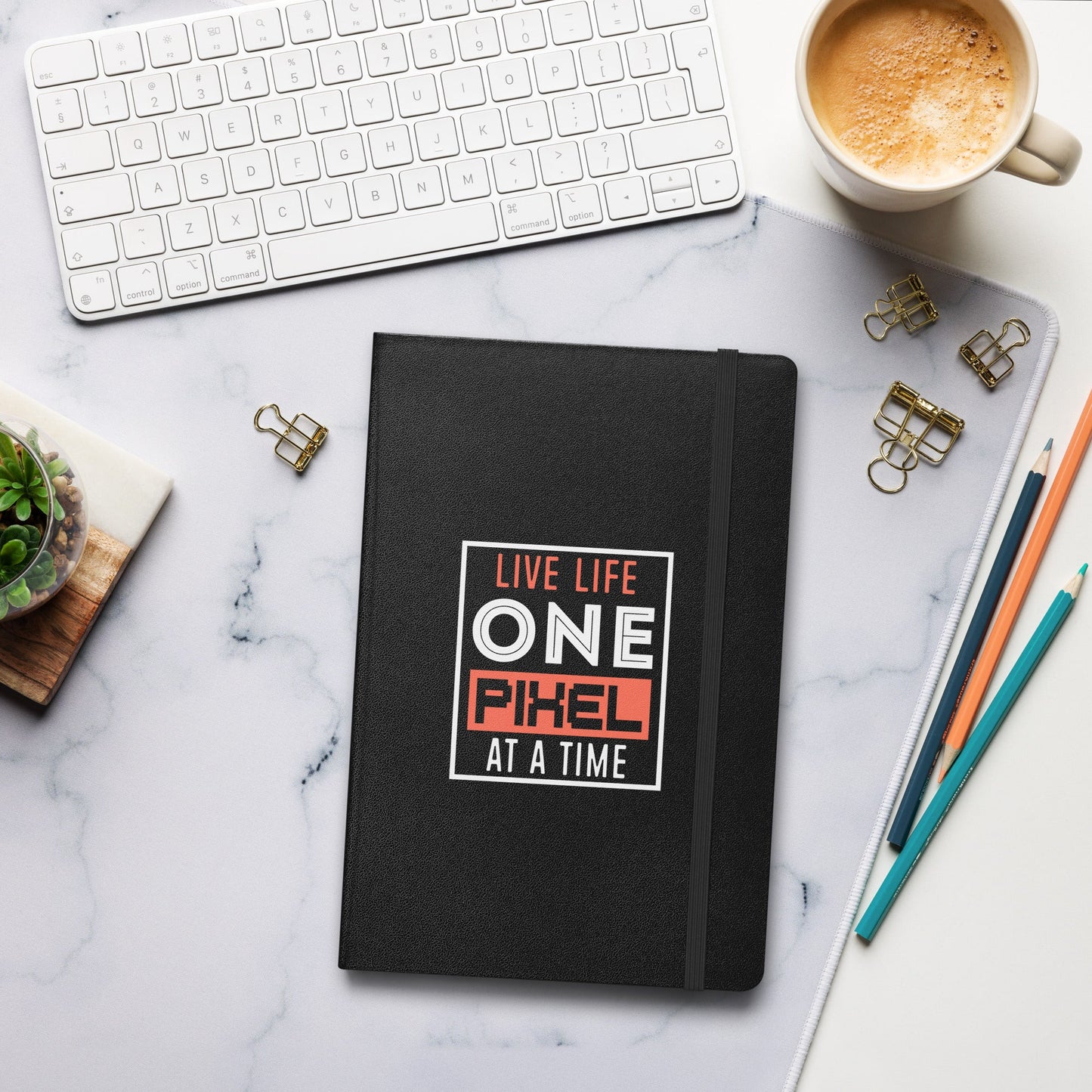 Hardcover Journal - Live Life One Pixel At A Time - Pixellly ANZ