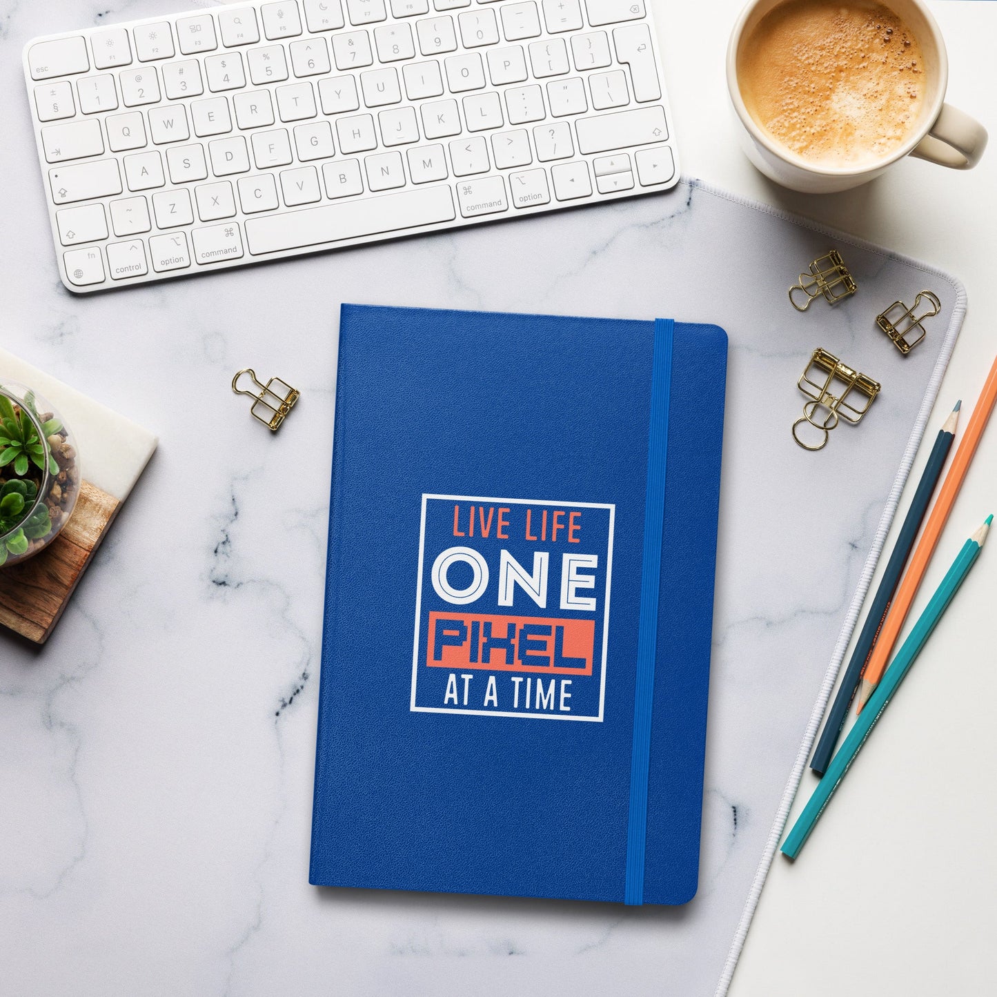 Hardcover Journal - Live Life One Pixel At A Time - Pixellly ANZ