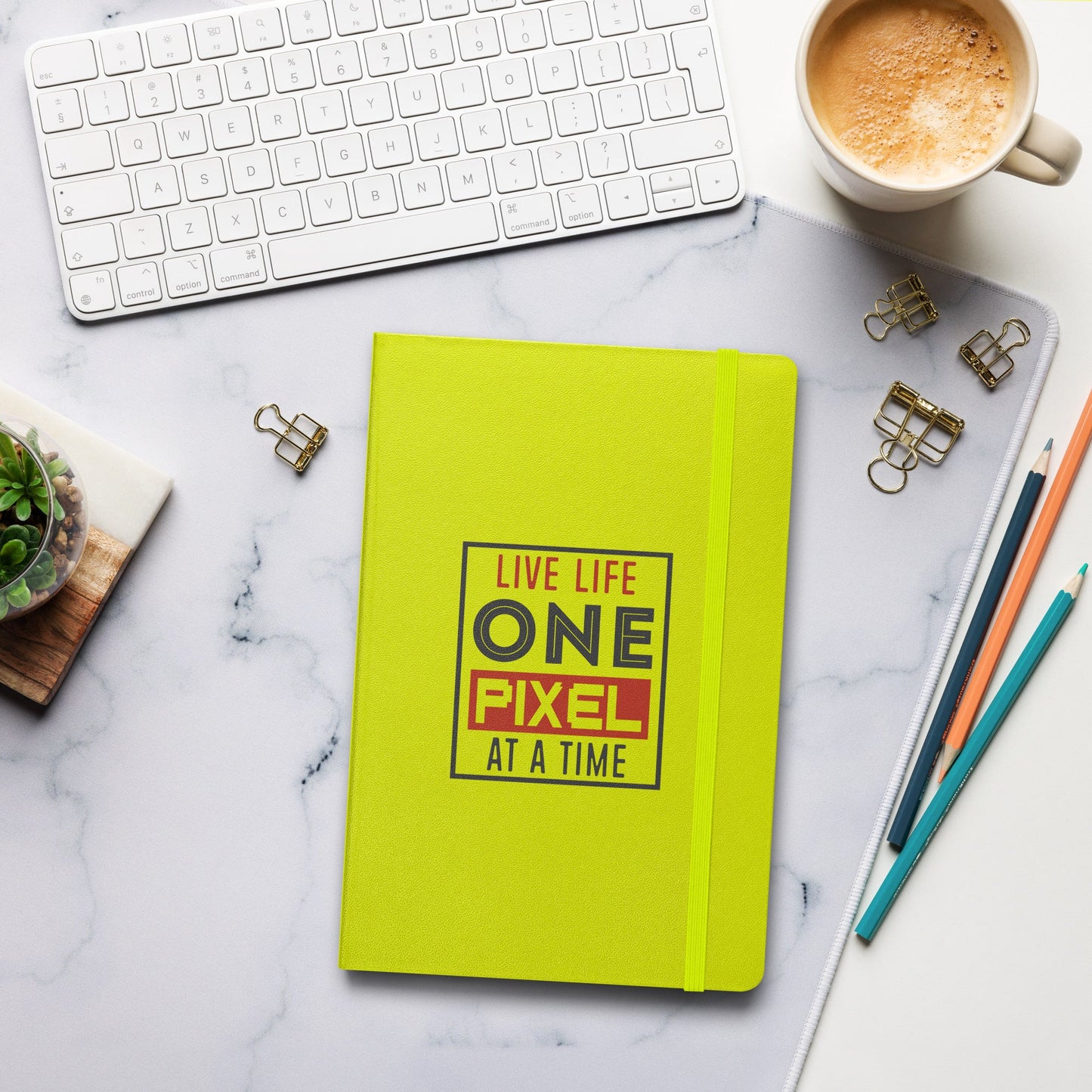 Hardcover Journal - Live Life One Pixel At A Time - Pixellly ANZ