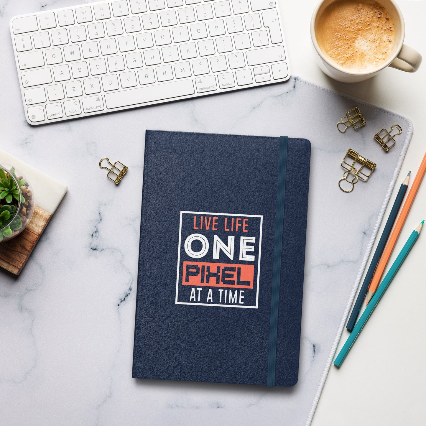 Hardcover Journal - Live Life One Pixel At A Time - Pixellly ANZ