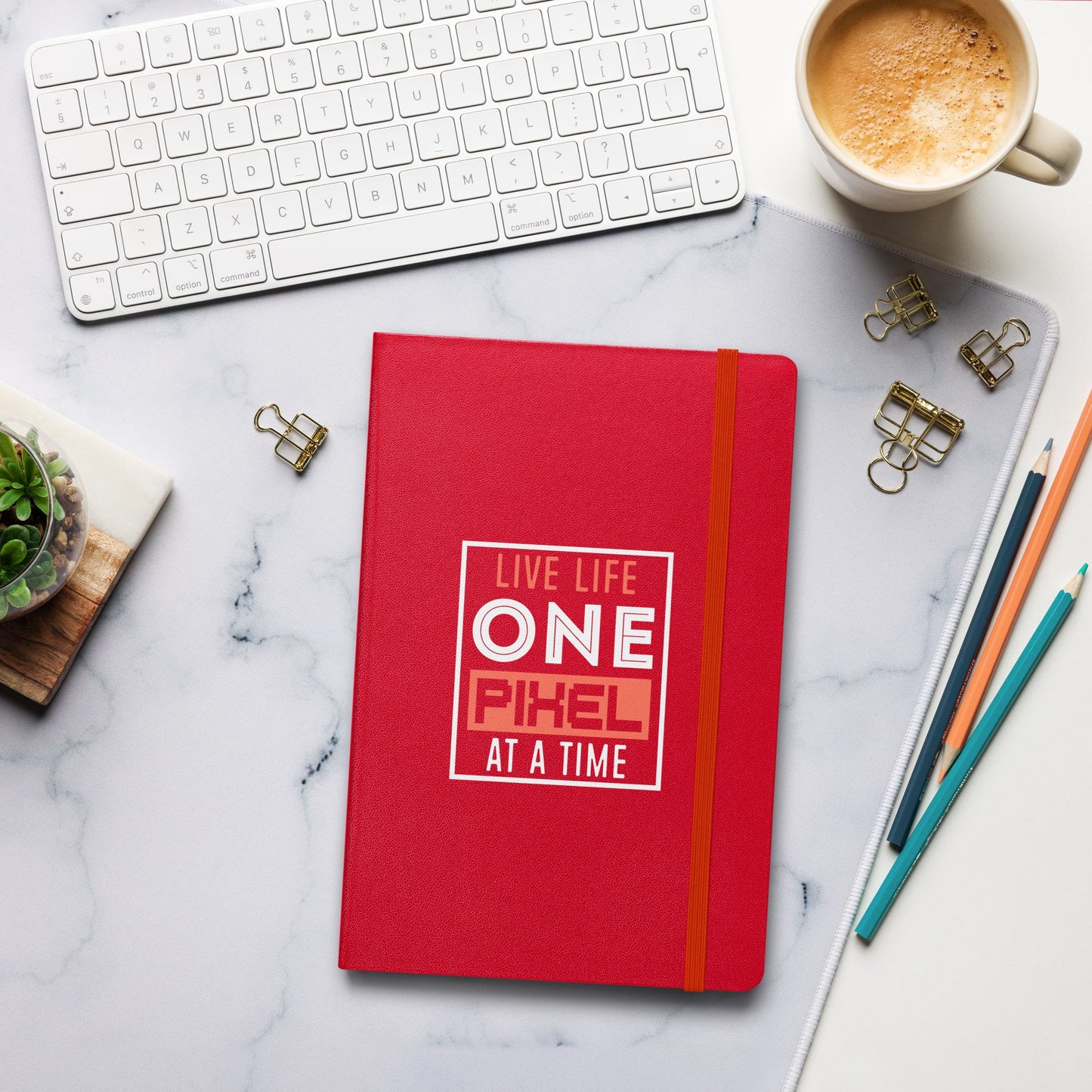 Hardcover Journal - Live Life One Pixel At A Time - Pixellly ANZ