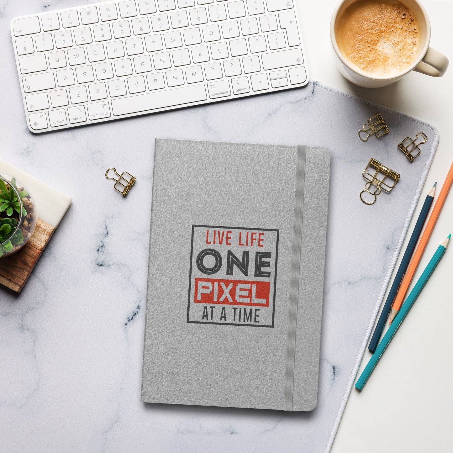 Hardcover Journal - Live Life One Pixel At A Time - Pixellly ANZ