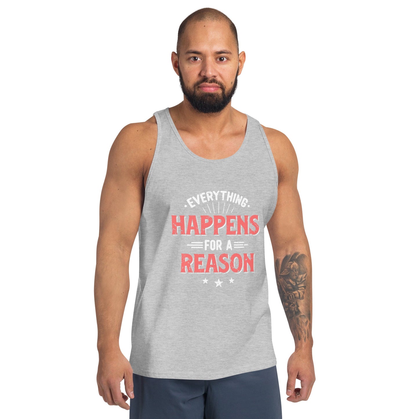 Mens Everything Happens For A Reason Tank Top - Pixellly ANZ