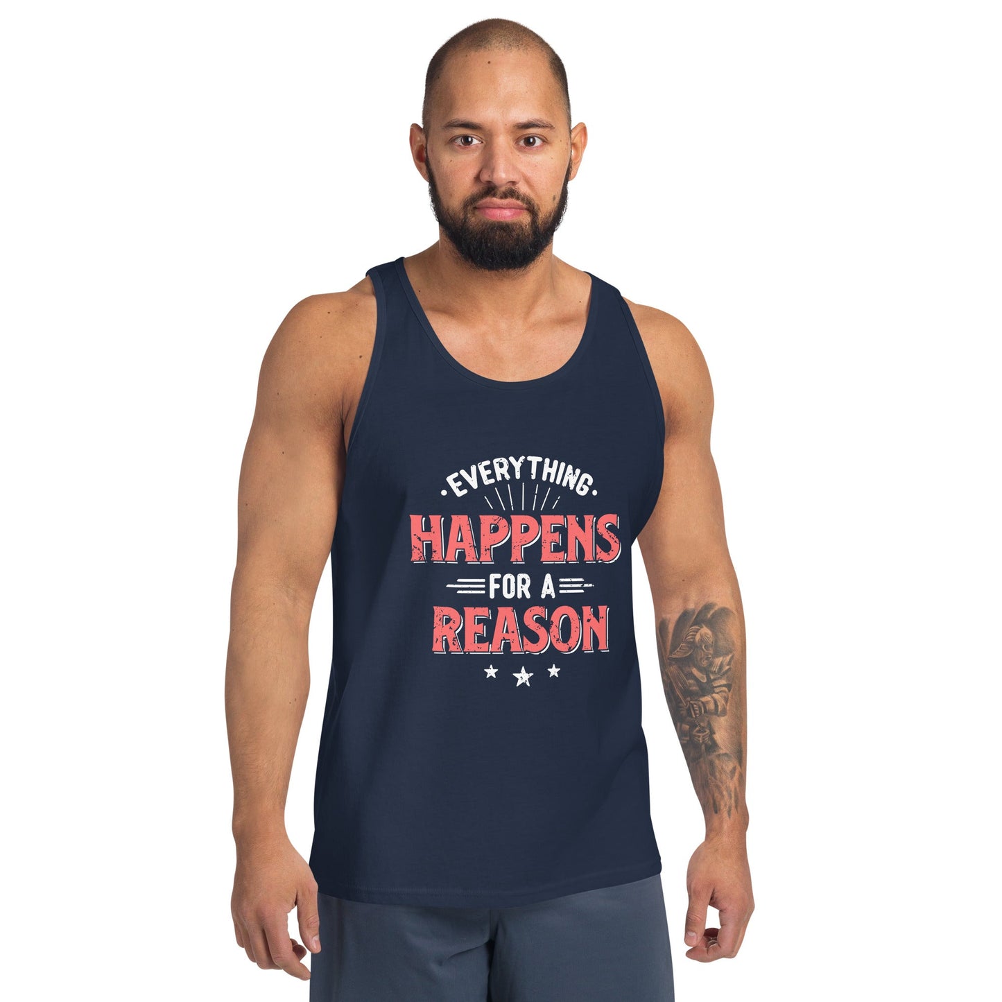 Mens Everything Happens For A Reason Tank Top - Pixellly ANZ