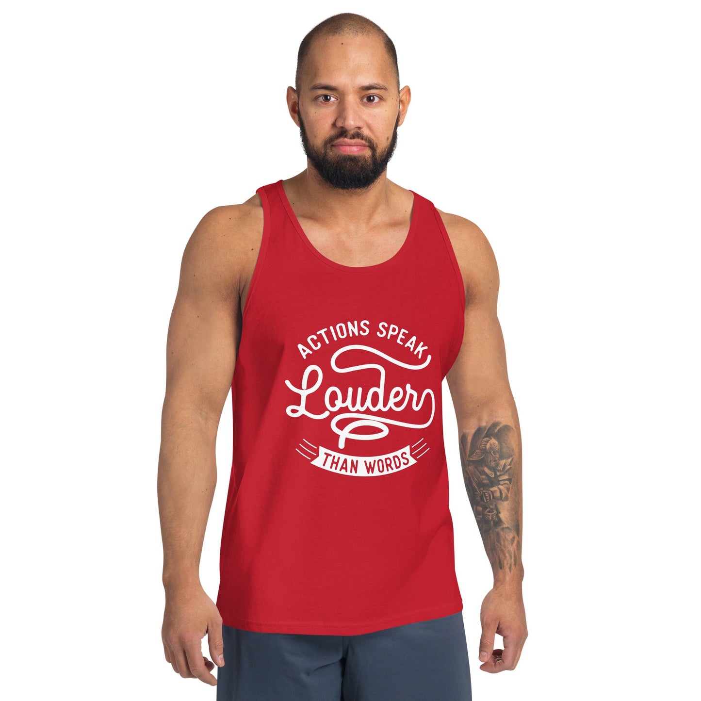 Men's Actions Speak Louder Than Words Tank Top - Pixellly ANZ