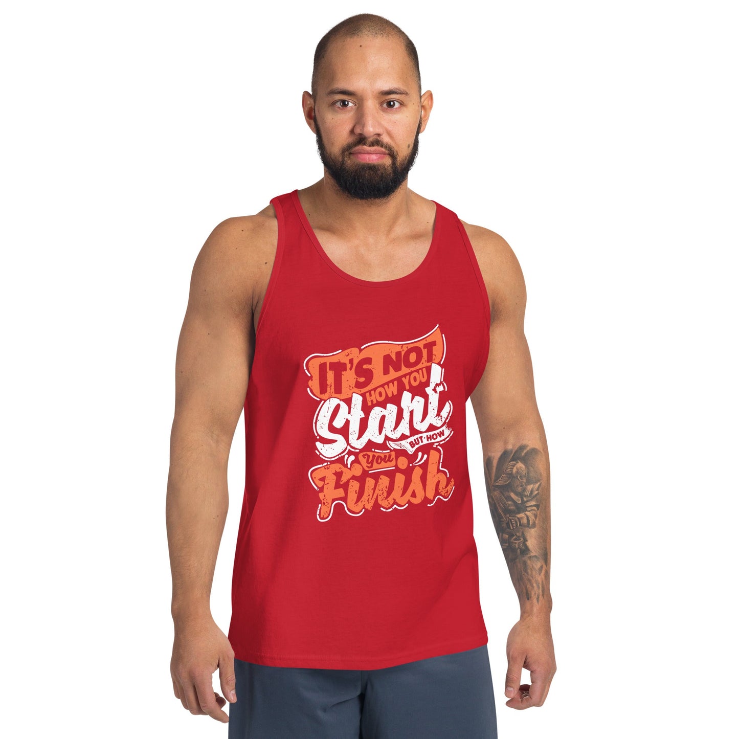Mens It's Not How You Start But How You Finish Tank Top - Pixellly ANZ