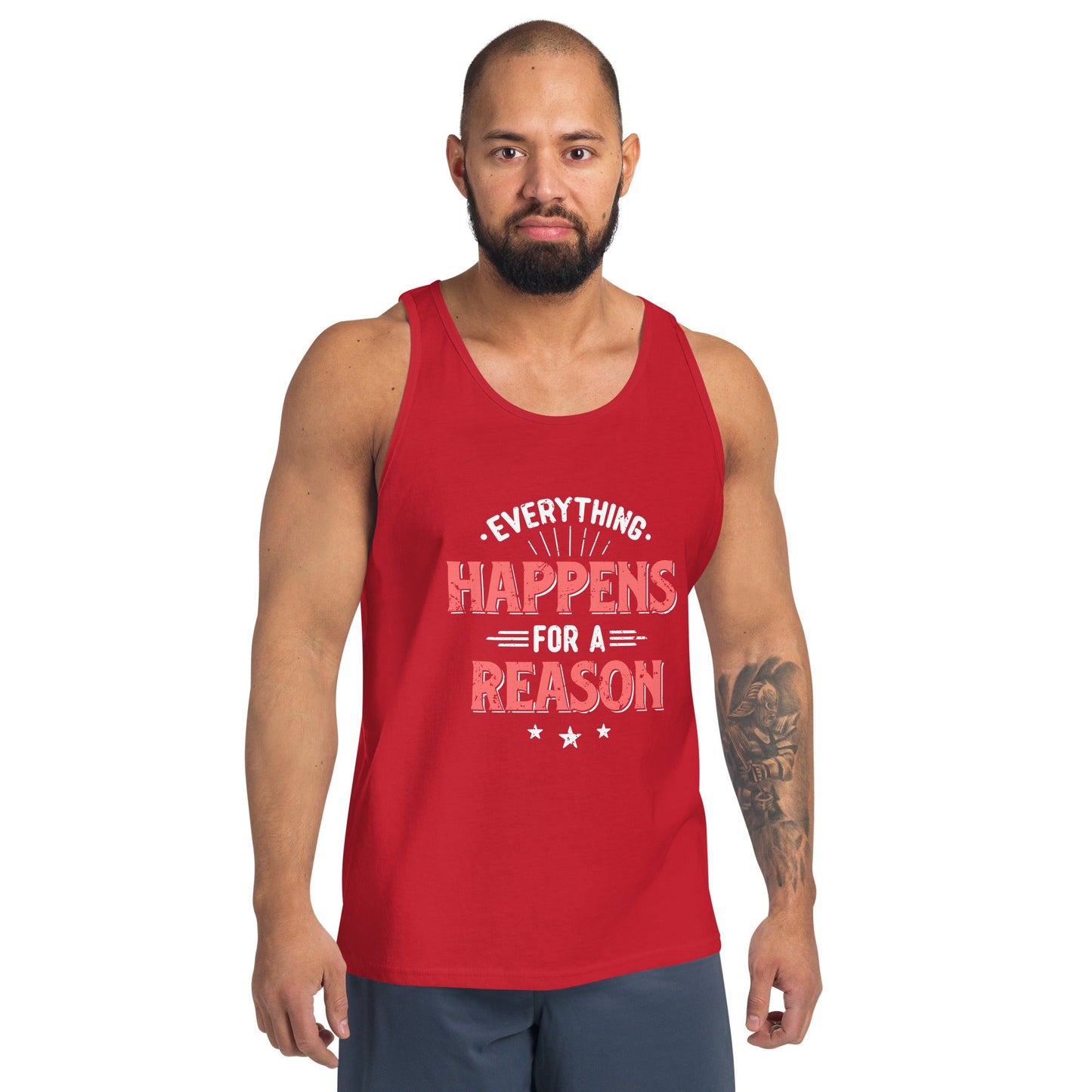 Mens Everything Happens For A Reason Tank Top - Pixellly ANZ