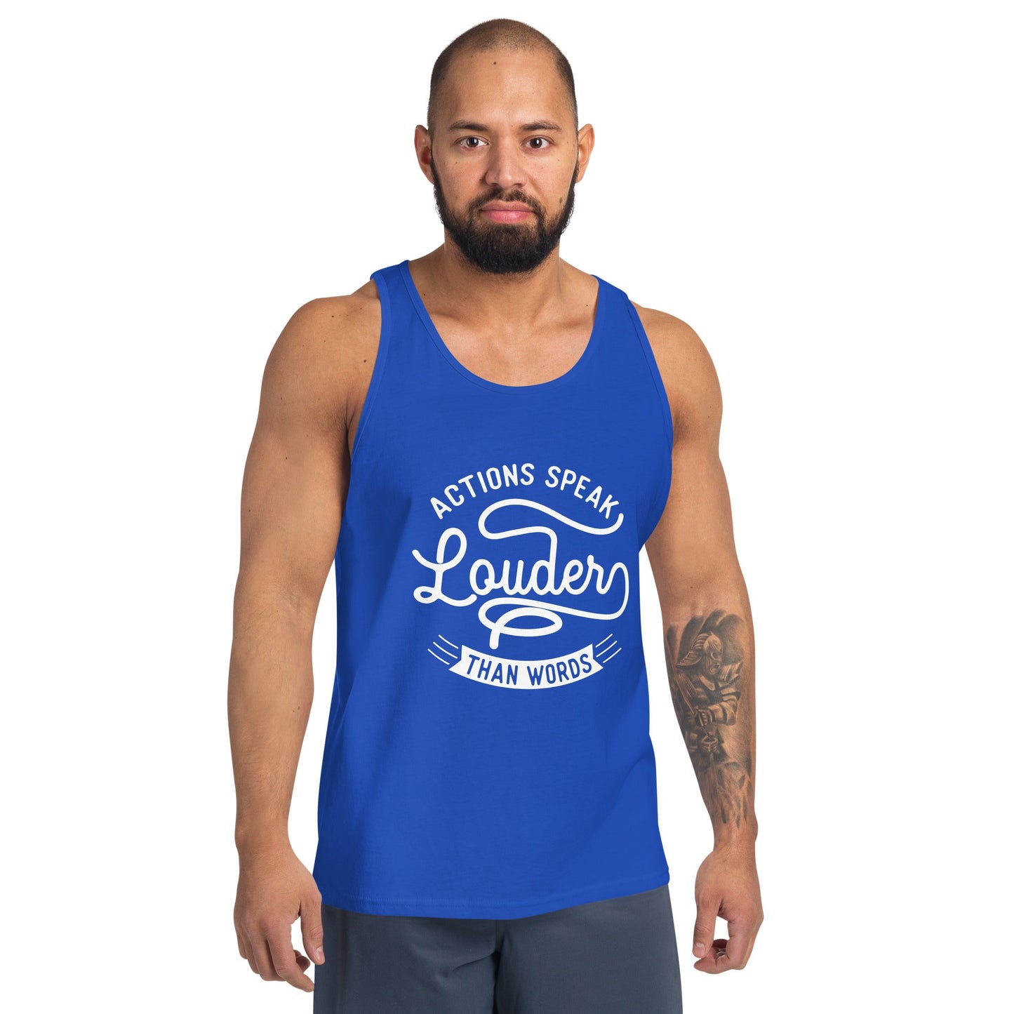 Men's Actions Speak Louder Than Words Tank Top - Pixellly ANZ