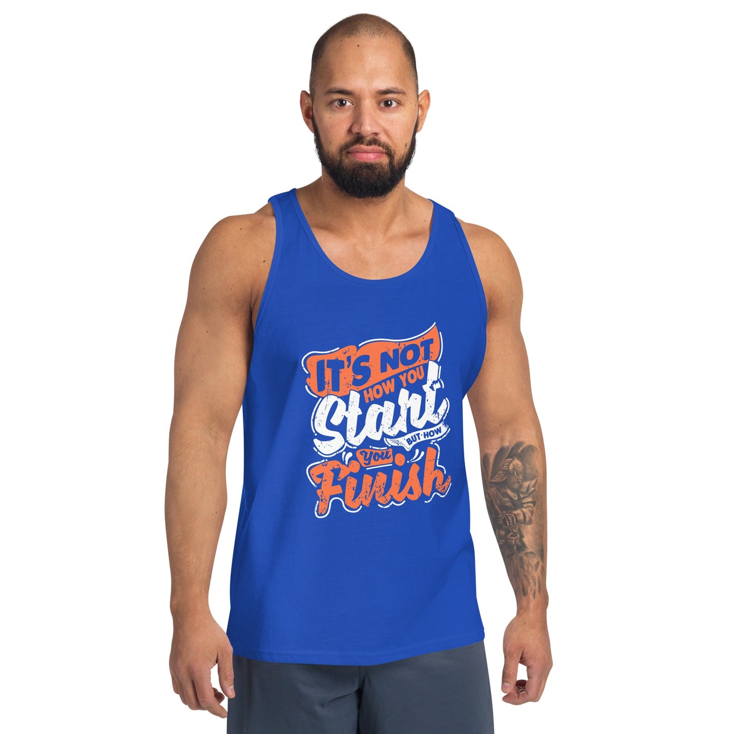 Mens It's Not How You Start But How You Finish Tank Top - Pixellly ANZ