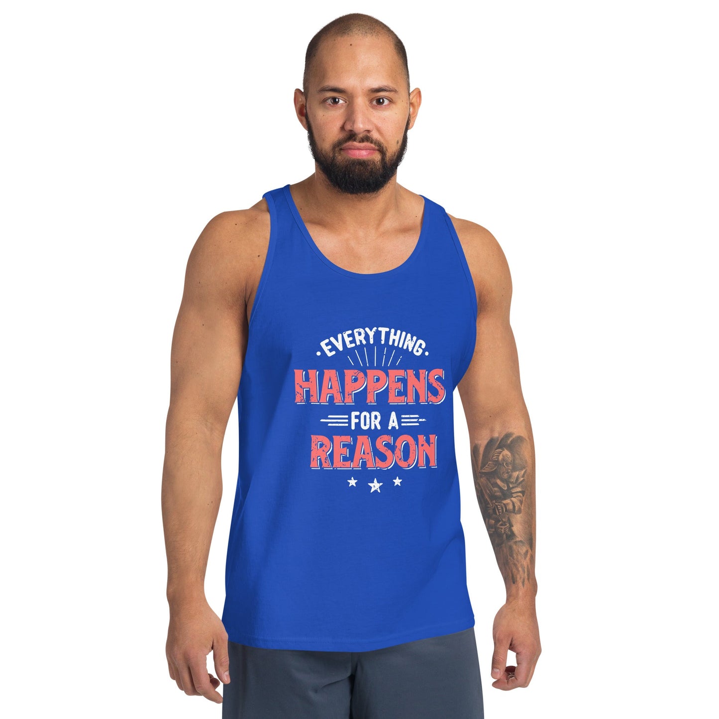 Mens Everything Happens For A Reason Tank Top - Pixellly ANZ