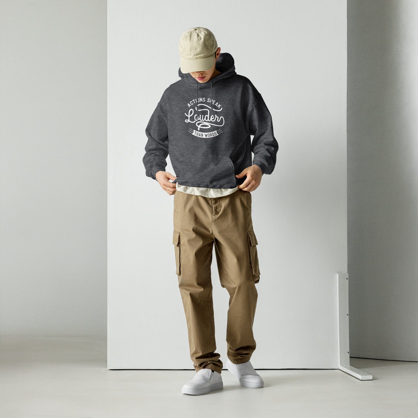Mens Actions Speak Louder Than Words Hoodie - Pixellly ANZ