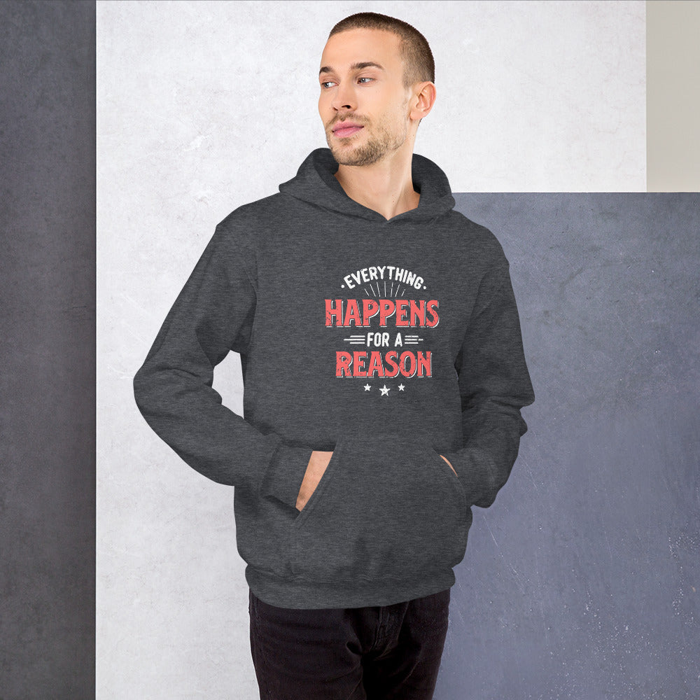 Mens Everything Happens For A Reason Hoodie - Pixellly ANZ