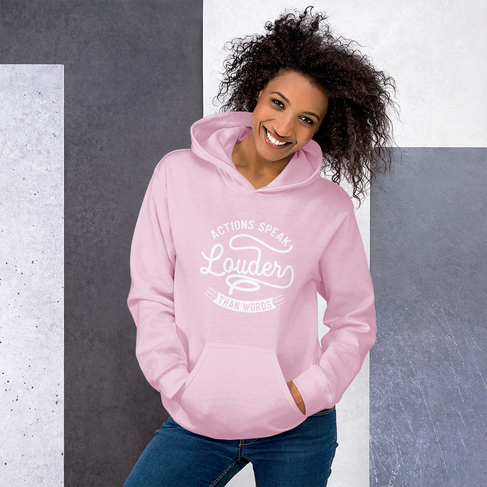 Women's Actions Speak Louder Than Words Hoodie - Pixellly ANZ