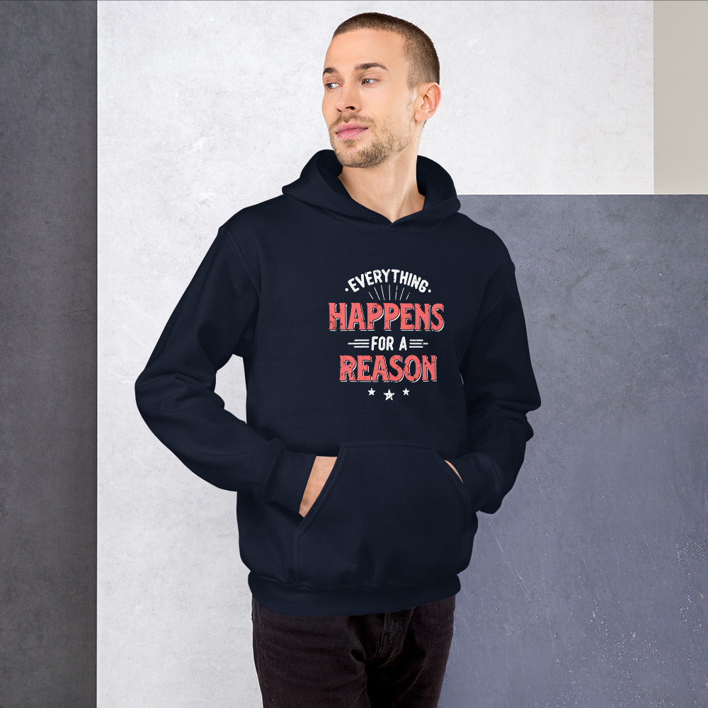 Mens Everything Happens For A Reason Hoodie - Pixellly ANZ