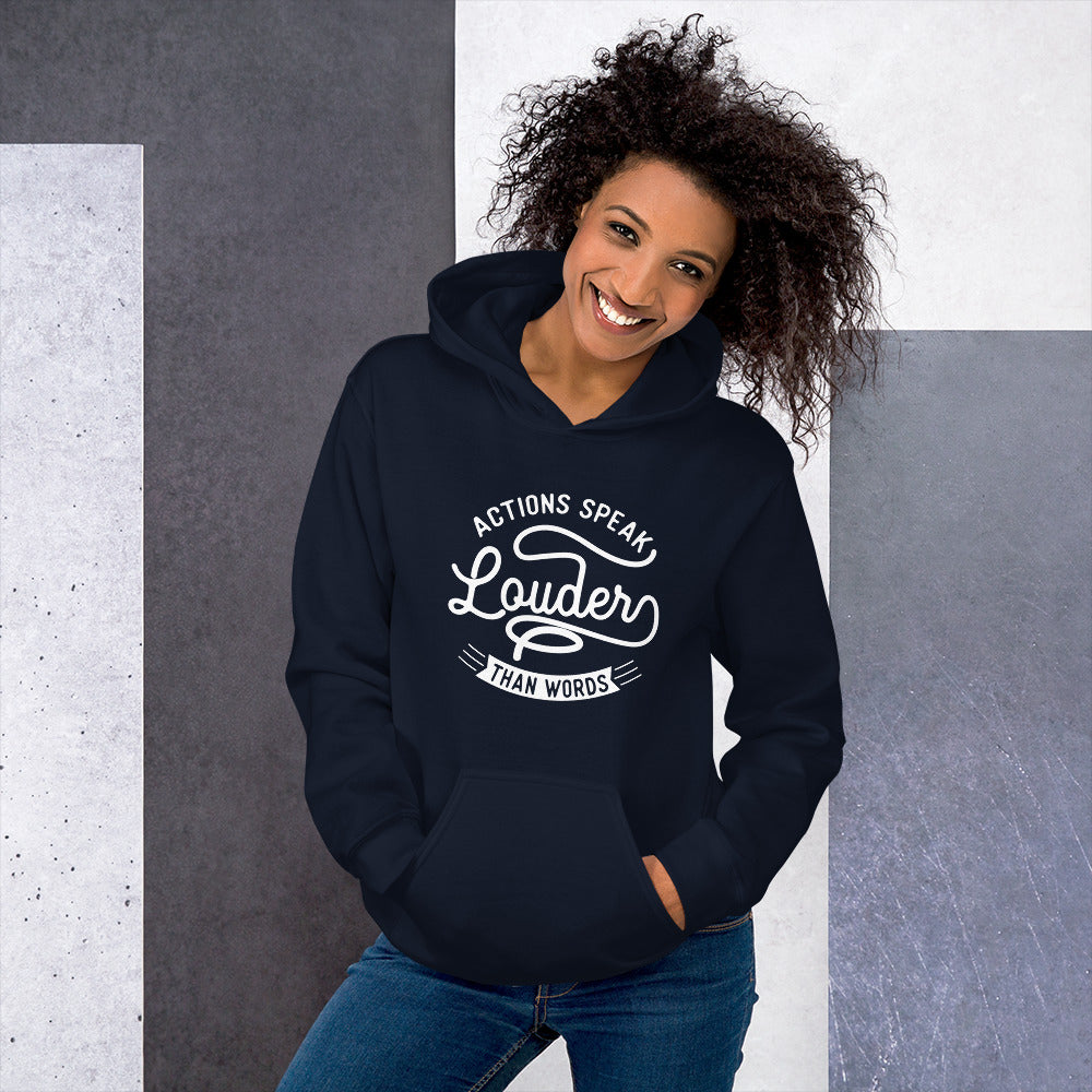 Women's Actions Speak Louder Than Words Hoodie - Pixellly ANZ