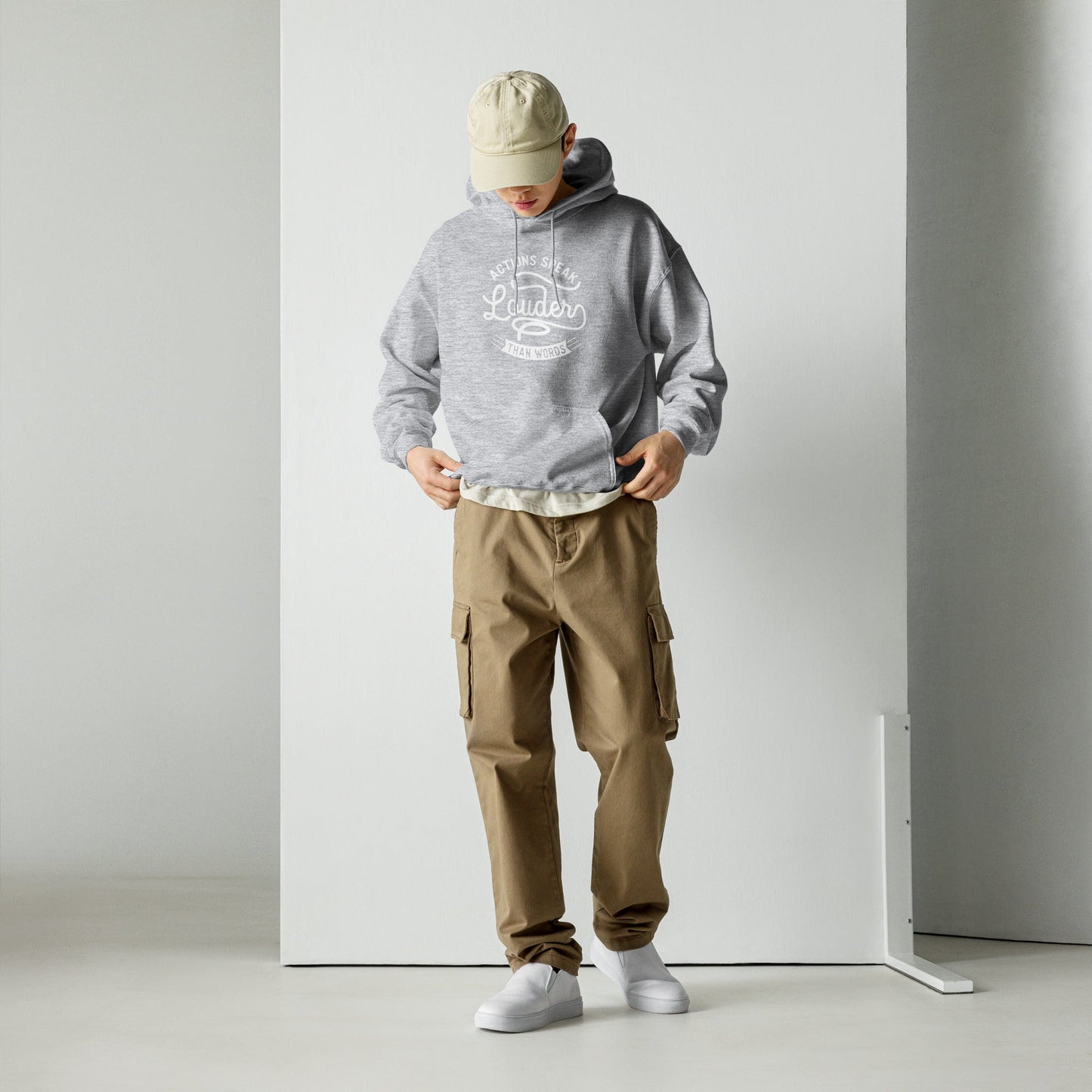 Mens Actions Speak Louder Than Words Hoodie - Pixellly ANZ