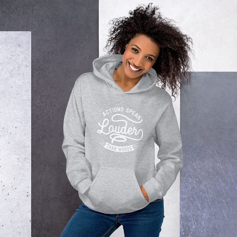 Women's Actions Speak Louder Than Words Hoodie - Pixellly ANZ