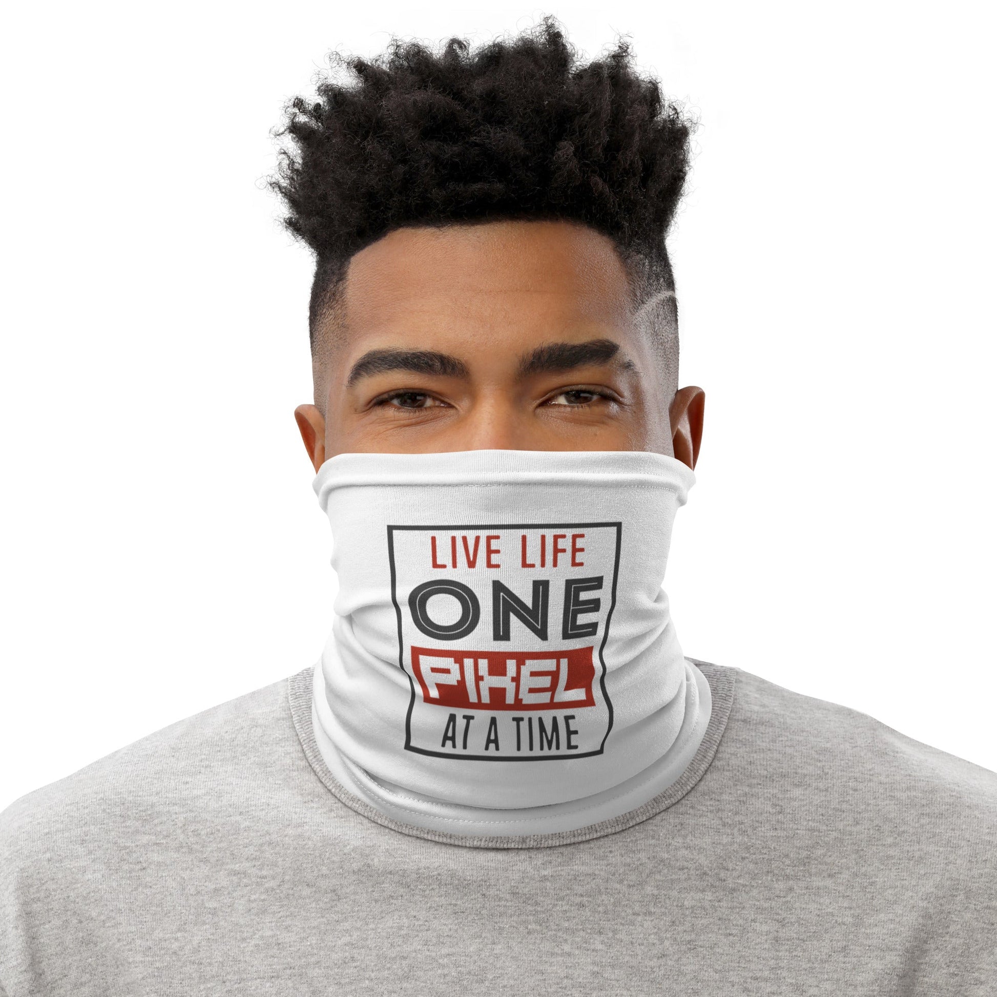 Mens Live Life One Pixel At A Time Neck Gaiter - Pixellly ANZ
