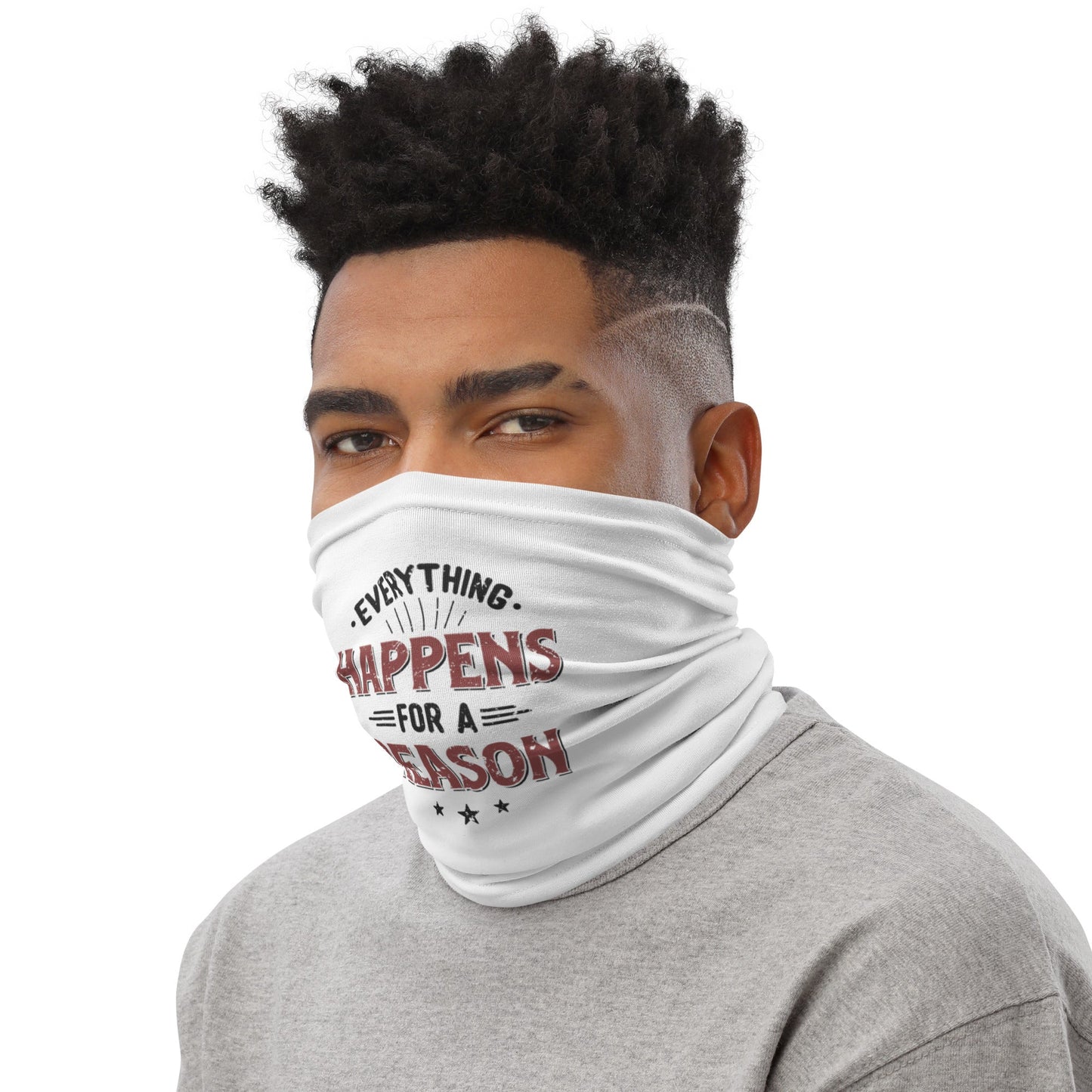 Mens Everything Happens For  Reason Neck Gaiter - Pixellly ANZ