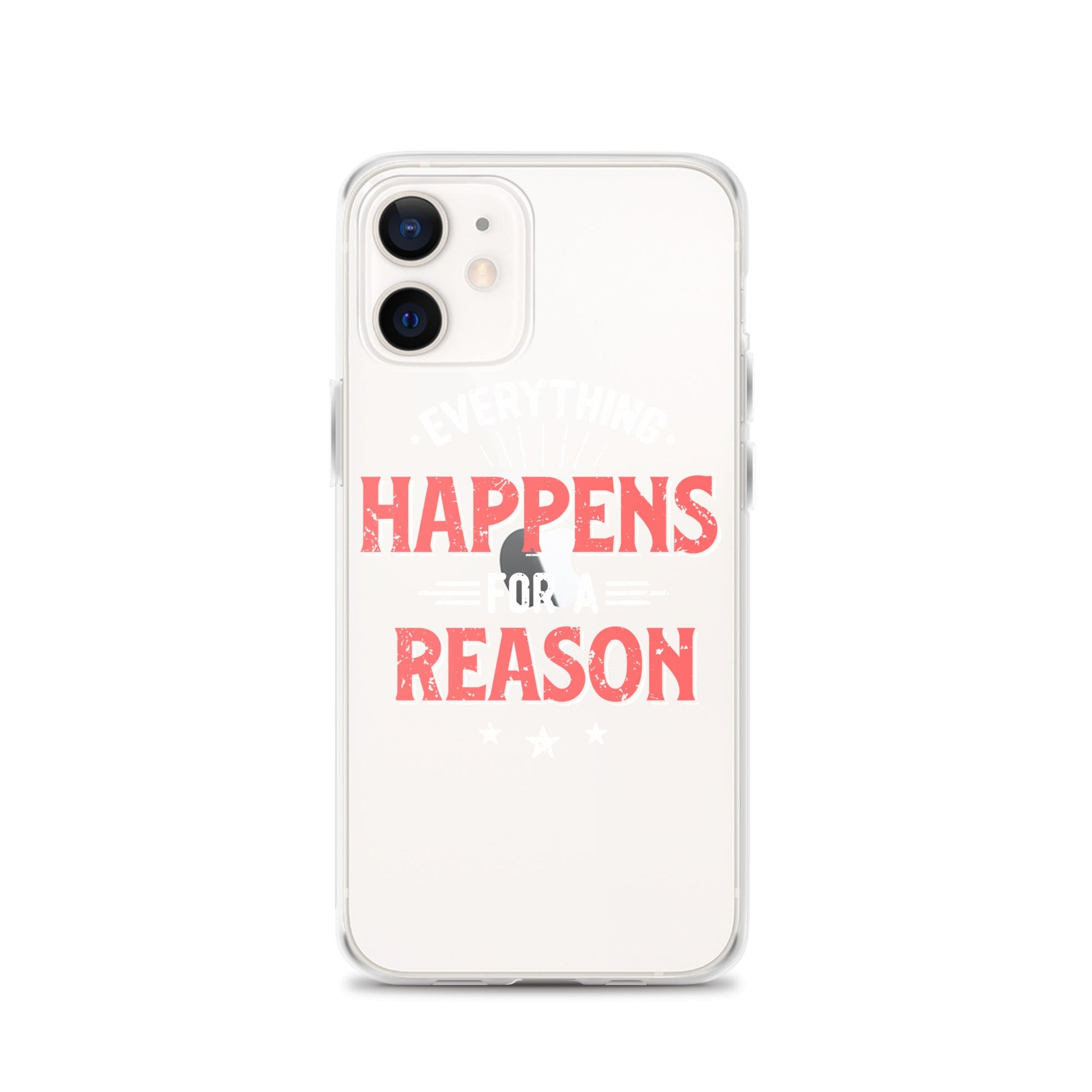 Clear Case for iPhone® - Everything Happens For A Reason - Black Phone - Pixellly ANZ