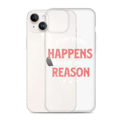 Clear Case for iPhone® - Everything Happens For A Reason - Black Phone - Pixellly ANZ