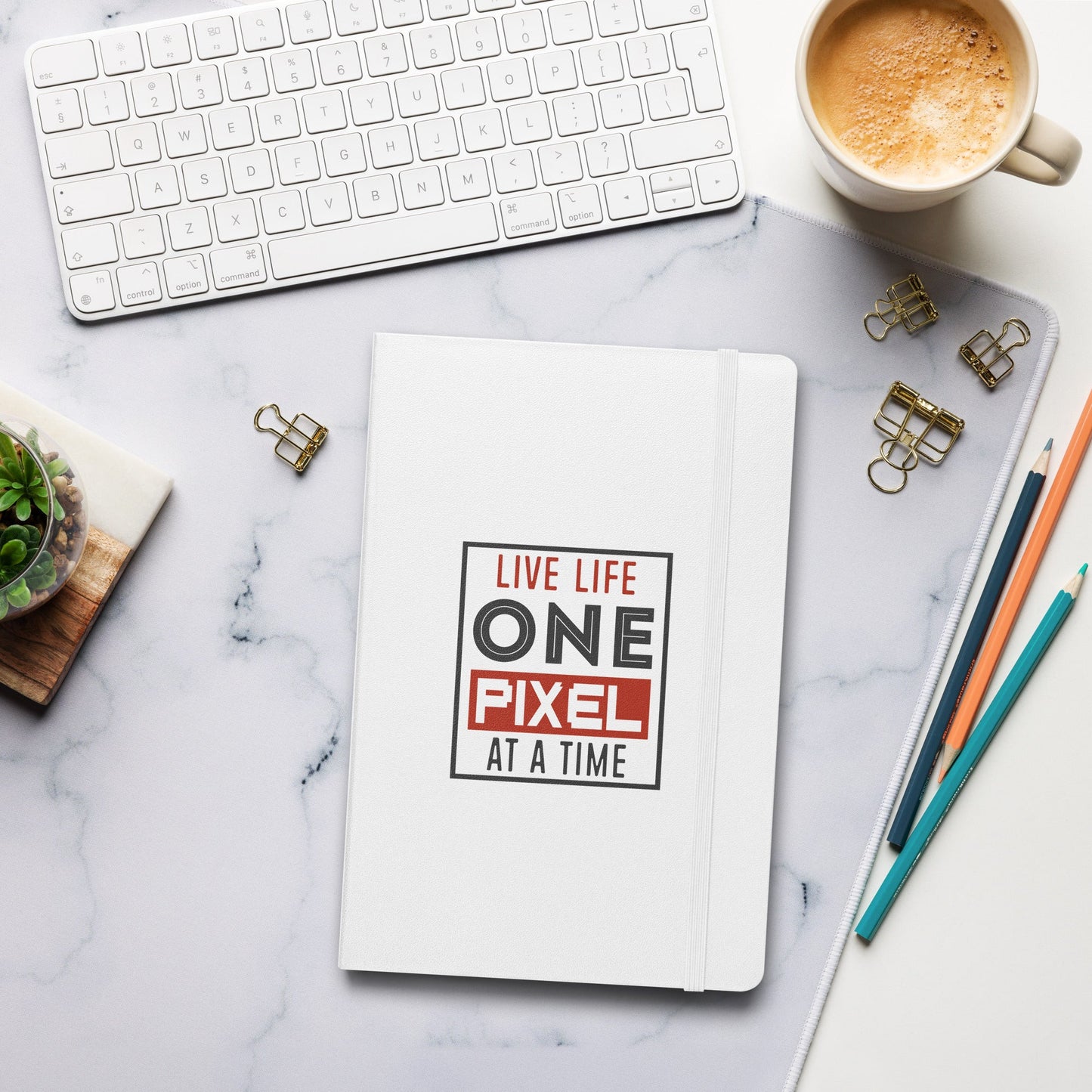 Hardcover Journal - Live Life One Pixel At A Time - Pixellly ANZ