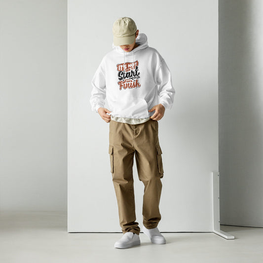 Mens Its Not How You Start Hoodie - White - Pixellly ANZ